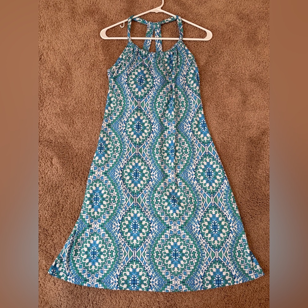 Prana Teal and Blue Geometric athletic dress medium